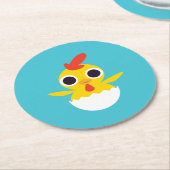 Bandit the Chick Ronde Kartonnen Onderzetter (Gebogen)