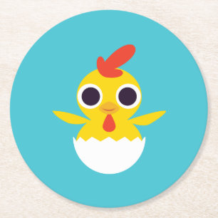 Bandit the Chick Ronde Kartonnen Onderzetter