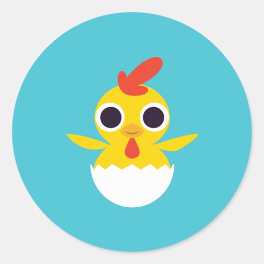 Bandit the Chick Ronde Sticker (Voorkant)
