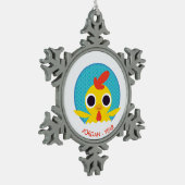 Bandit the Chick Tin Sneeuwvlok Ornament (Links)