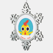 Bandit the Chick Tin Sneeuwvlok Ornament (Rechts)