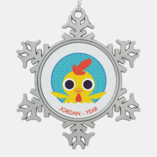 Bandit the Chick Tin Sneeuwvlok Ornament