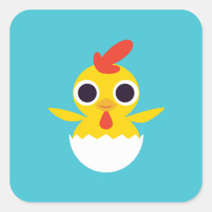 Bandit the Chick Vierkante Sticker