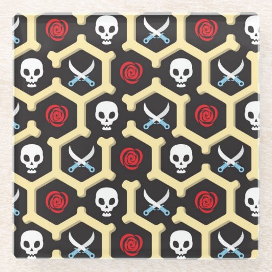 Bandit Theme Pattern Glazen Onderzetter (Voorkant)