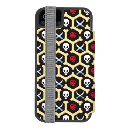 Bandit Theme Pattern Incipio iPhone Portemonnee Hoesje (Agenda Achterkant)