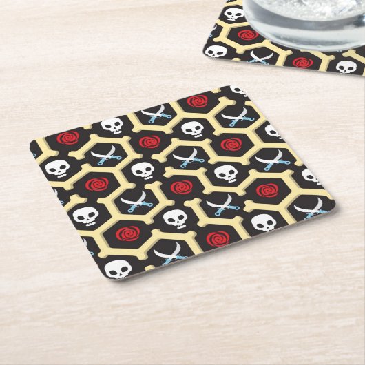 Bandit Theme Pattern Kartonnen Onderzetters (Schuin)