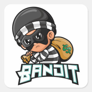 Bandit Vierkante Sticker