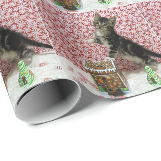 Bandit's Gingerbrood House ( Cat / Kitten ) Cadeaupapier (Rol Hoek)