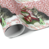 Bandit's Snowman Kerstmis - Katteninpakpapier Cadeaupapier (Rol Hoek)