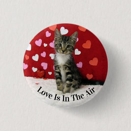 Bandit's Valentijnsdag Button - Schattigee kat