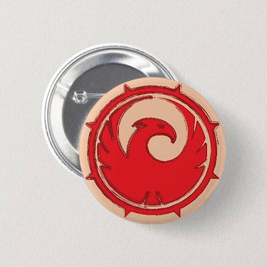 Bandje voor de rode hoofdvogel ronde button 5,7 cm (Voorkant /achterkant)