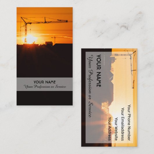 Bandkraan- en tawerkraanspecialist busi visitekaartje (Voorkant / Achterkant)