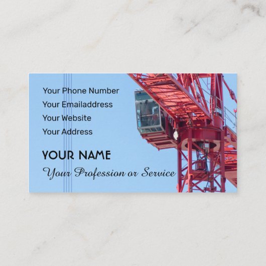 Bandkraan- en tawerkraanspecialist busi visitekaartje (Achterkant)