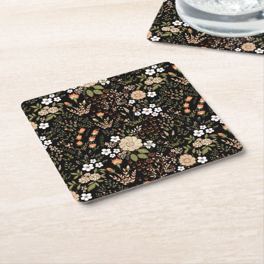 Bandland Floral Kartonnen Onderzetters (Schuin)