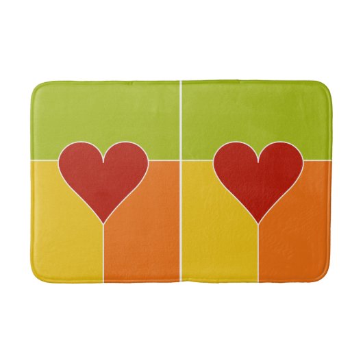 Bandmatten voor het hartpatroon badmat (Voorkant)