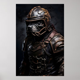 Bandog Dog Football Speler  Portret Poster