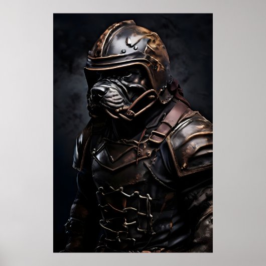 Bandog Dog Football Speler  Portret Poster (Voorkant)