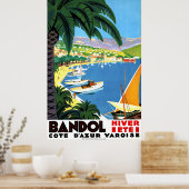 Bandol, Côte d'Azur, Frankrijk, Franse kust, vinta Poster (Keuken)