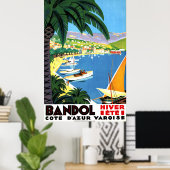 Bandol, Côte d'Azur, Frankrijk, Franse kust, vinta Poster (Thuiskantoor)