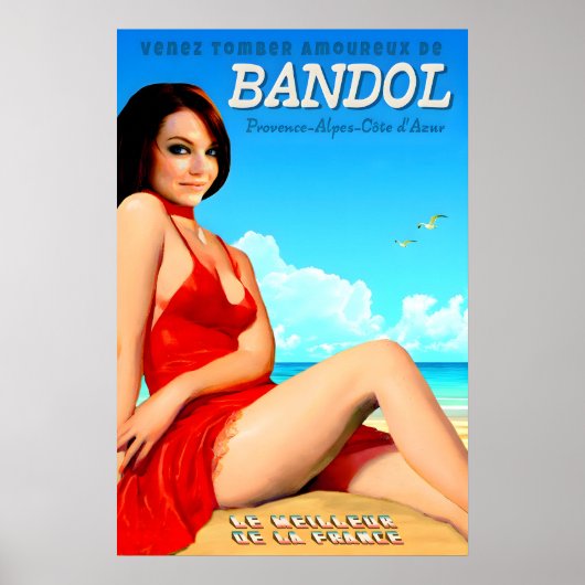 Bandol Cote D'Azur Frankrijk Reisposter Poster (Voorkant)