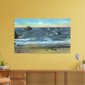 Bandon Beach Uitzicht of Face Rock, Cat and Kitten Canvas Afdruk (Insitu (Woonkamer))