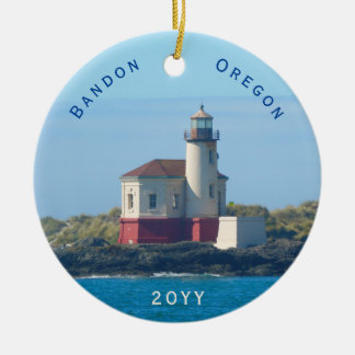 Bandon Lighthouse Oregon met kerstmis Keramisch Ornament