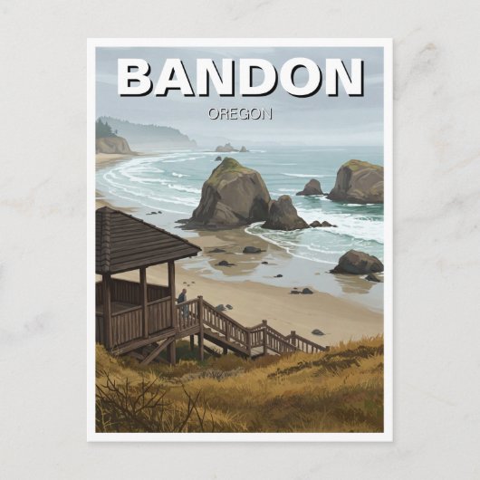 Bandon Oregon Coast Travel Briefkaart (Voorkant)