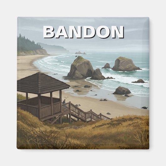 Bandon Oregon Coast Travel Magneet (Voorkant)