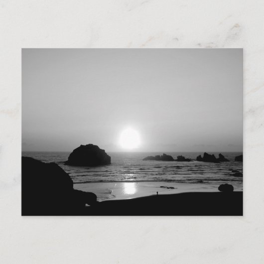 Bandon Oregon Face Rock in Monochrome Briefkaart (Voorkant)