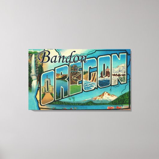 Bandon, OregonLarge Letter ScenesBandon, OF Canvas Afdruk (Voorkant)