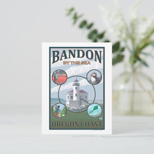 Bandon, oregonScene reisposter Briefkaart (Staand voorkant)
