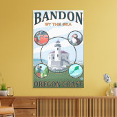 Bandon, oregonScene reisposter Canvas Afdruk (Insitu (Woonkamer))