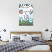 Bandon, oregonScene reisposter Canvas Afdruk (Insitu (Slaapkamer))