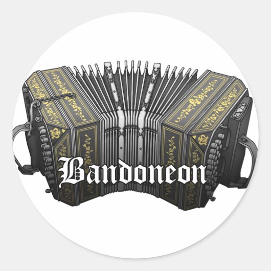 Bandoneon Ronde Sticker (Voorkant)