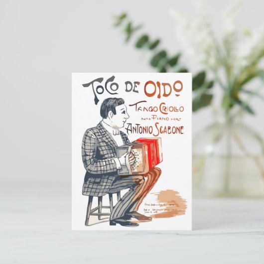 Bandoneon Tango Briefkaart (Staand voorkant)
