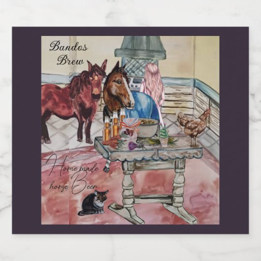 Bandos Bier zelfgemaakt paardenbrouwsel Bier Etiket (Enkel label)