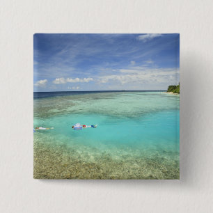 Bandos Island Resort, Noord-Male Atol, de Maldiven Vierkante Button 5,1 Cm