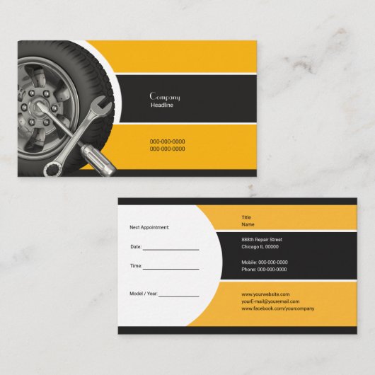 Bandreparatie Visitekaartje (Voorkant / Achterkant)