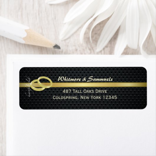 Bands Gold Return-adreslabel Etiket (Insitu)