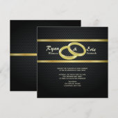 Bands of Gold Wedding Uitnodiging (Voorkant / Achterkant)