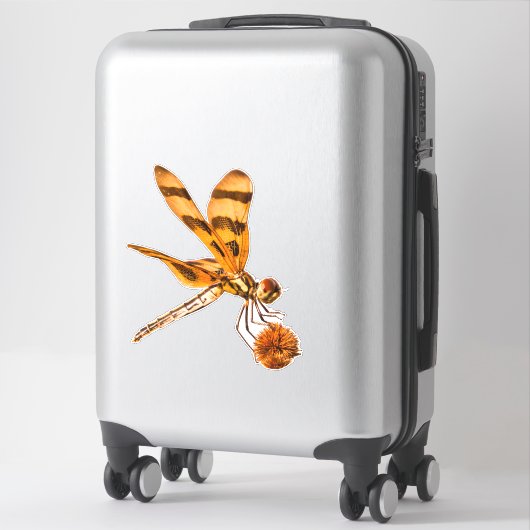 Bands wimpel Dragonfly close-up op Bur-reed Sticker (Koffer)