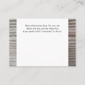 Bands Wood Hotel Accommodatie Kaarten (Achterkant)