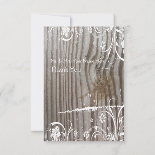 Bands Wood Shabby Lace Dank u Platte Kaarten (Achterkant)