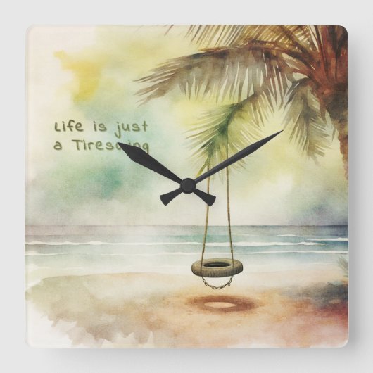 Bandschommel - vierkante klok (Voorkant)