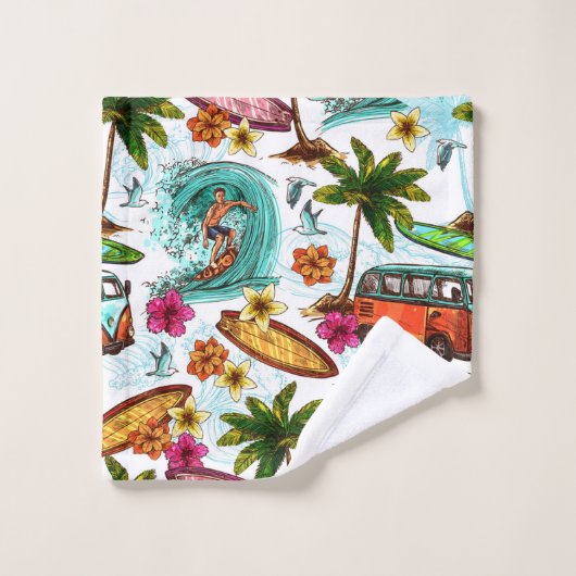 Bandstranspatroon voor surf van kool bad handdoek (Wasdoekje)