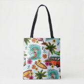 Bandstranspatroon voor surf van kool tote bag (Voorkant)