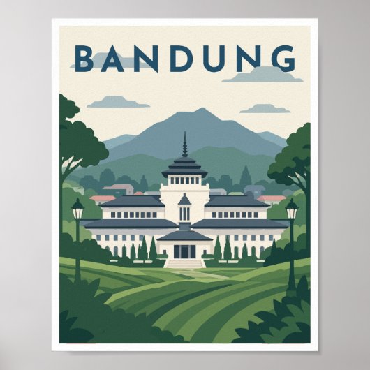 Bandung Indonesië Reisposter Poster (Voorkant)