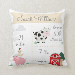 Bandwerf Boerderij Birth Announcement Pillow Kussen