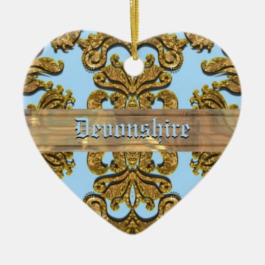 Bandwright Gigi Victoriaans Damask Keramisch Ornament (Voorkant)