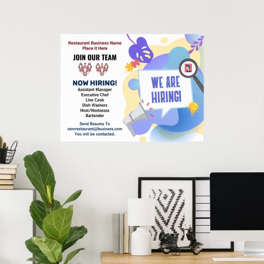 Banen Help nu gezochte Aangepaste Poster in te hur (Thuiskantoor)